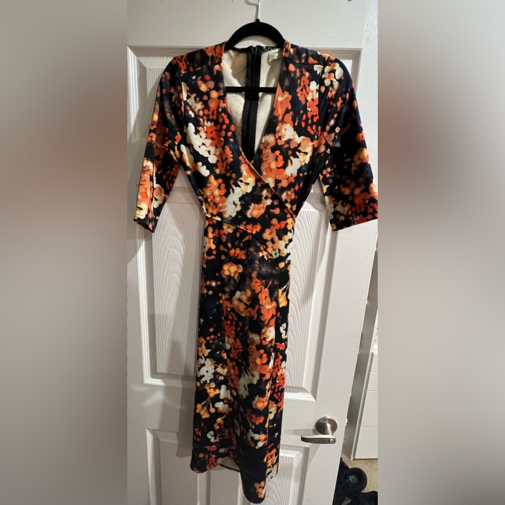 Abstract Navy MIDI Dress